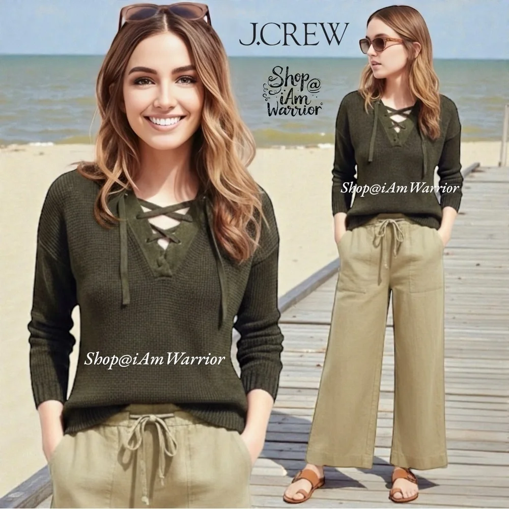 J.Crew lace-up pullover in seaweed green *shop@iamwarrior